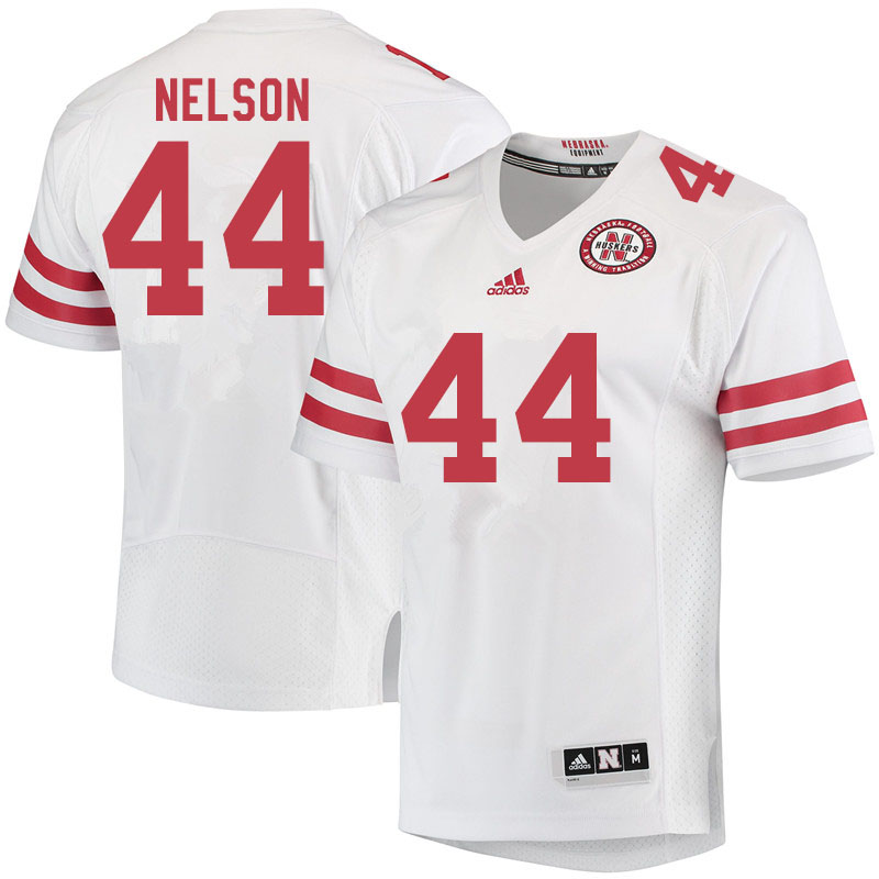 Men #44 Garrett Nelson Nebraska Cornhuskers College Football Jerseys Sale-White